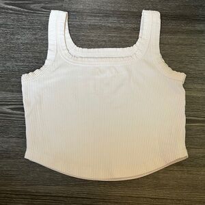 Madewell Ribbed Scoop Neck Tank Top – White, Size M